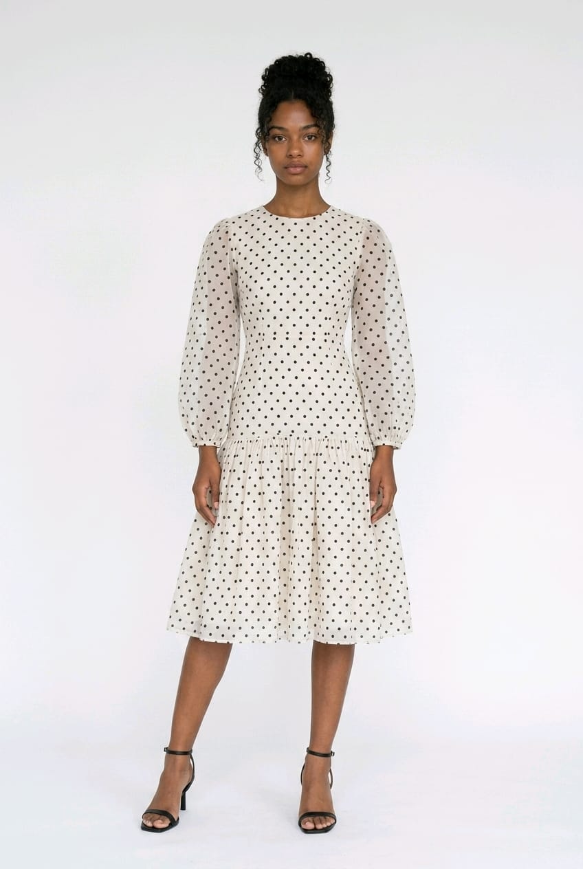 Polkadot Pleated Dress